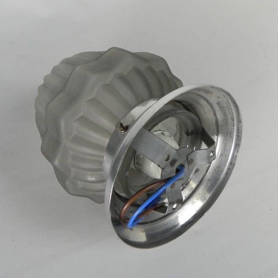 Image 1 of Art-Deco-Deckenleuchte mit mattiertem Glasschirm, 1930er Jahre