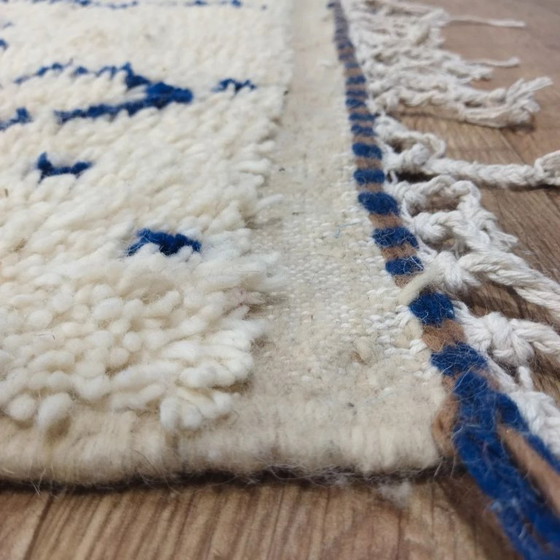 Image 1 of Wol Azilal vloerkleed blauw – handgeweven natuurlijke wol (295×207 cm)