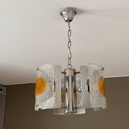 Mazzega pendant light. 1970. Space Age. Italy.