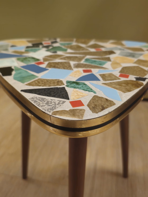 Image 1 of Vintage Mosaic Plant Table Side Table Table