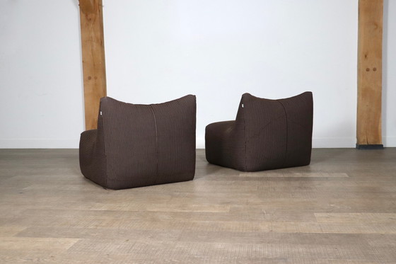 Image 1 of Pair Of Le Bambole Lounge Chairs In Original Fabric By Mario Bellini For B&B Italia, 1970S