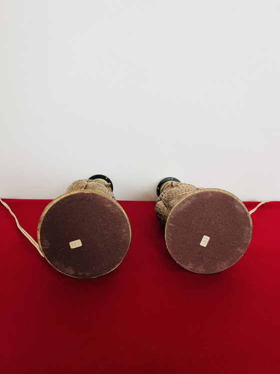 Image 1 of 2x Loevsky & Loevsky - Azienda di fusioni in metallo bianco - Gufo in bronzo