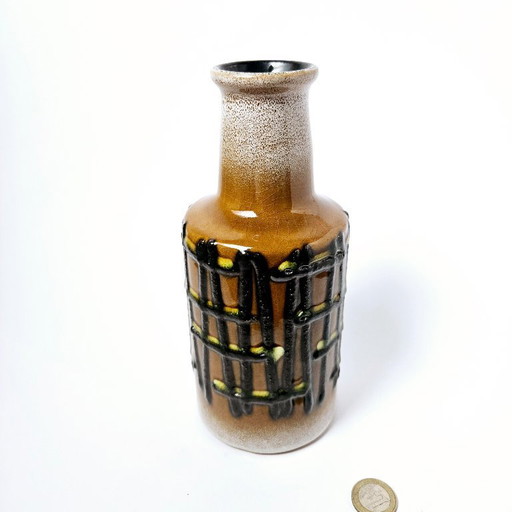 MidCentury East German HALDENSLEBEN Ceramic Fat Lava Vase | Brutalist Pottery From Germany | GDR Modern Home Decor