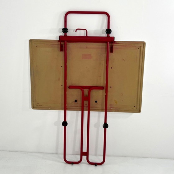 Image 1 of Mesa de pared plegable tubular Clino roja de Mario Mazzer para Magis, década de 1980