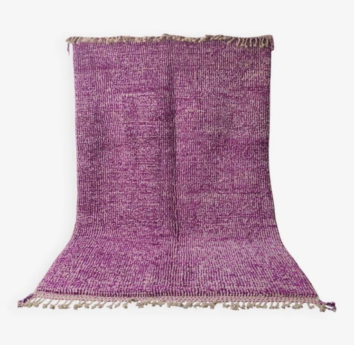 Grand tapis Beni Ouarain violet fuchsia, texture unique, fait main 3x2M