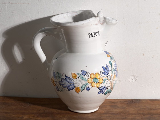 Brocca in ceramica smaltata antica, Impero Austro-Ungarico, Anno 1922, Stoviglie, Nero (foto 7 di 11)