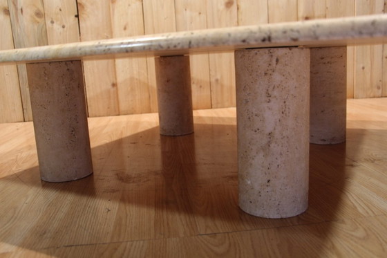 Image 1 of Tavolino in travertino di Angelo Mangiarotti, edizione Up&Up