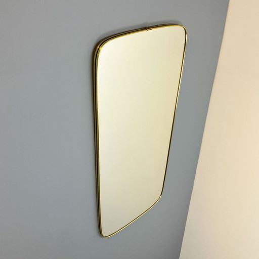 Wall mirror with brass frame, 1960s