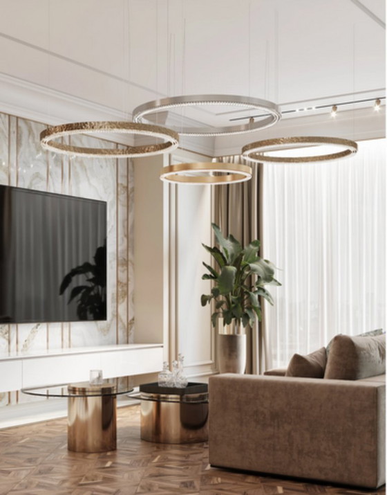 Image 1 of Lampadario Castro Lighting METIS | Ø 100 cm | Cristalli Swarovski | Ottone placcato oro 24 carati