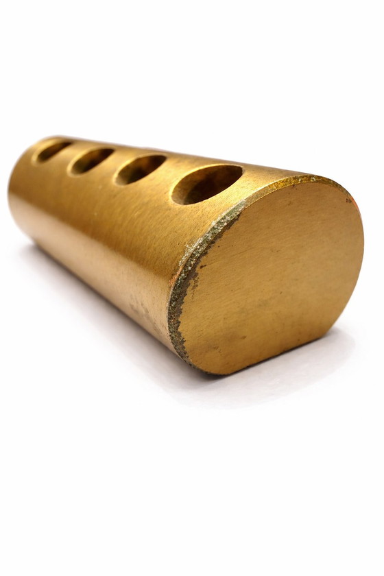 Image 1 of Rare porte-stylo Wieland en laiton massif - Design industriel allemand des années 1970