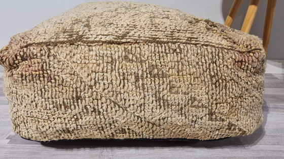 Image 1 of Vintage Berber seat cushion, Moroccan pouf