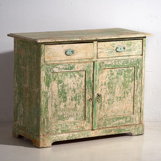 Antique green bedroom dresser (c.1920) #8 – Chest of drawers (photo 7 of 40)