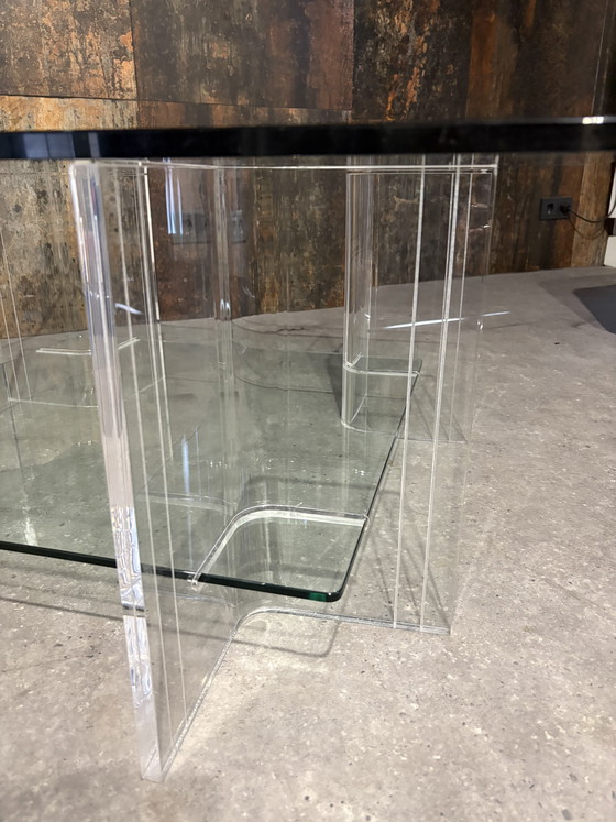 Image 1 of Midcentury salontafel glas/plexiglas