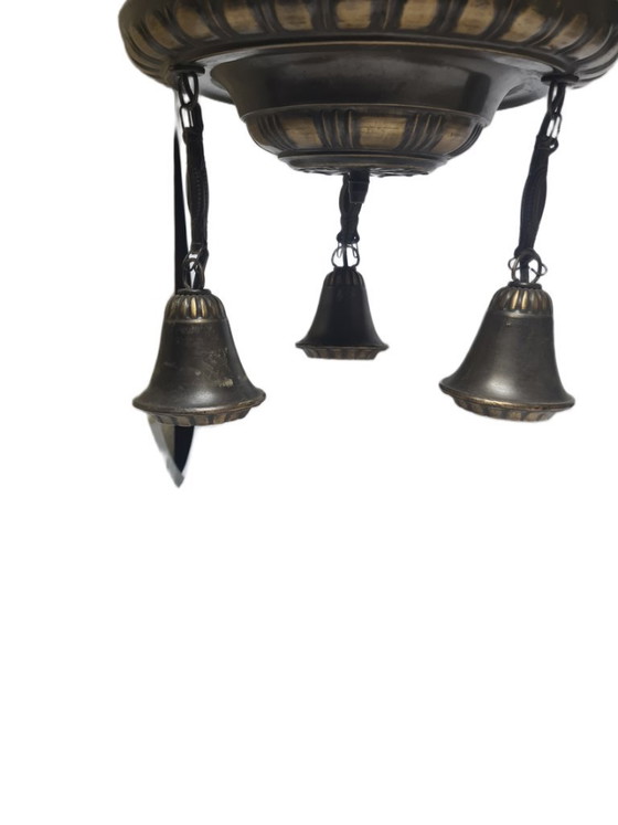 Art Nouveau Chandelier, Austro Hungarian Empire, 1900s – Metal, Brass (photo 4 of 13)