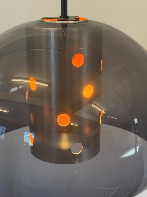 Suspension Herda Space Age en Acrylique Bleu-Gris - Années 70 – hanglampen, Metal, Plastic (photo 2 of 7)