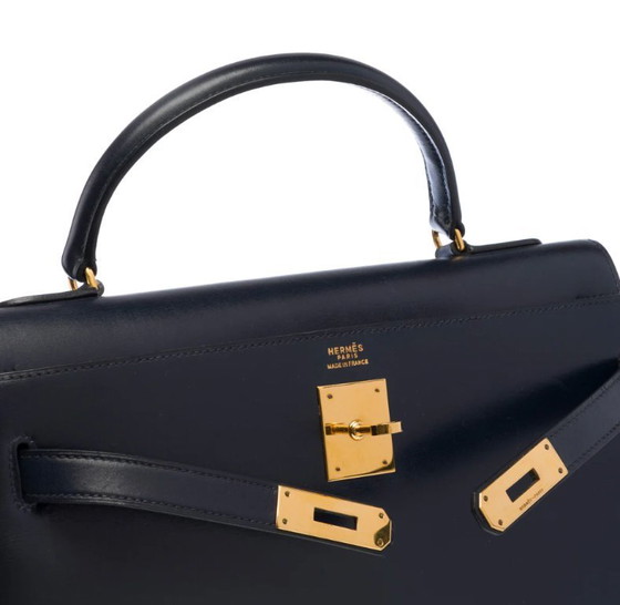 Image 1 of Borsa HERMES Kelly 32 in Cuir Bleu Marine - 103411
