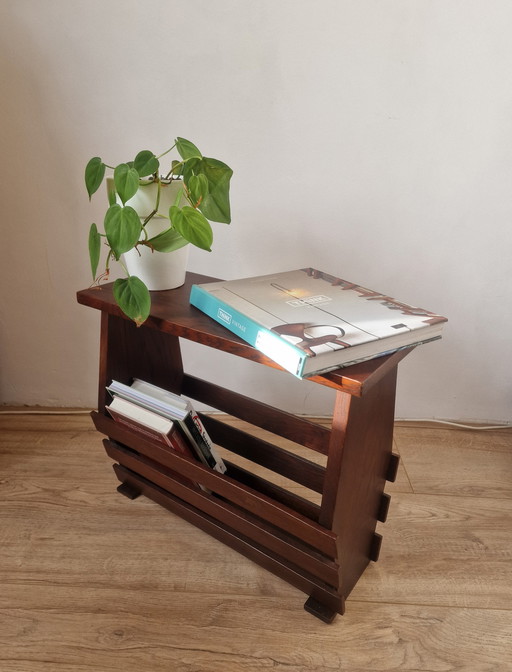 Vintage Oak Reading Tray / Side Table Mid - Century