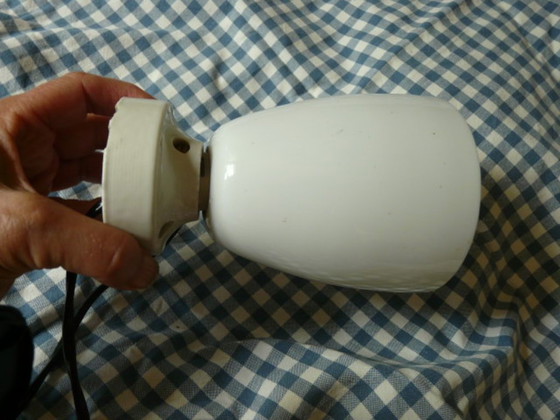 Image 1 of Wandlamp van porselein en opaline