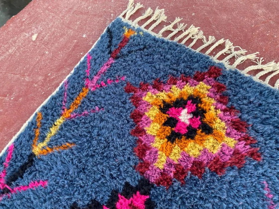 Berber vloerkleed 3x2M Dikke wol diepblauw & veelkleurige Berber patronen – Vloerkleden en tapijten, Katoen (photo 6 of 8)