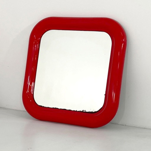 Red Delfo Mirror by Sergio Mazza for Artemide, 1970s