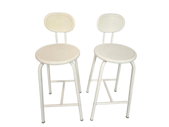 Image 1 of Ikea - metallo - plastica ABS - 2 x sgabelli da bar - firmati - Italia - anni '80