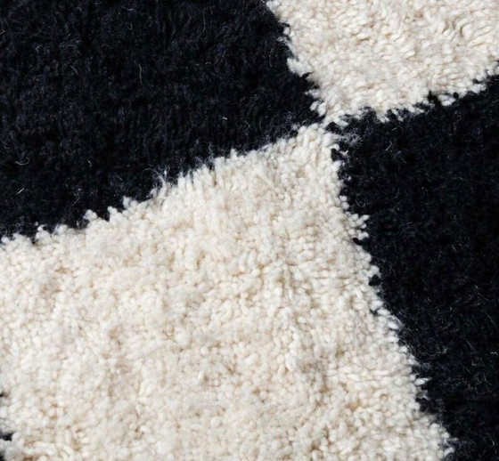 Prächtiger schwarz-weißer Berberwollteppich 220/300 – Teppiche & Läufer, Wool (photo 5 of 15)