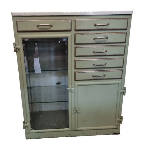 Heavy French Art Deco dentist cabinet, 1920s/30s