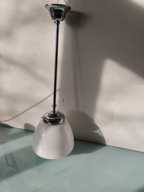 Image 1 of GISO - Ceiling Lamp - Opaline Glass - Art Deco School Lamp Netherlands - Art Deco - 1930-1940