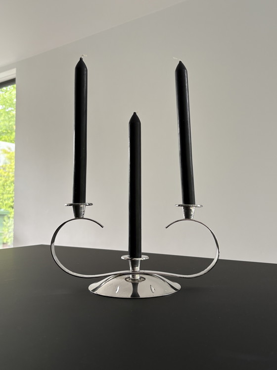Image 1 of Vintage 1960s silver-plated candlestick, brand Sola