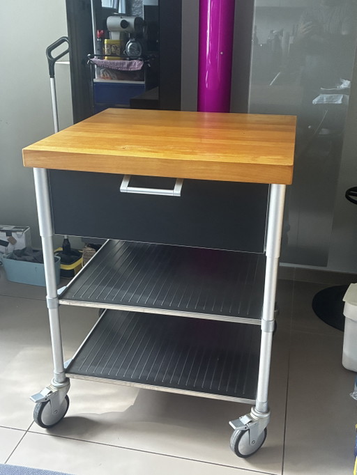 Bulthaup System 20 Serveerwagen – opbergkast, Wood, Metal