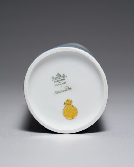 Image 1 of Chic Vintage Rosenthal Plissée Vase Trio Ambrogio Pozzi Minimalist Porcelain Art