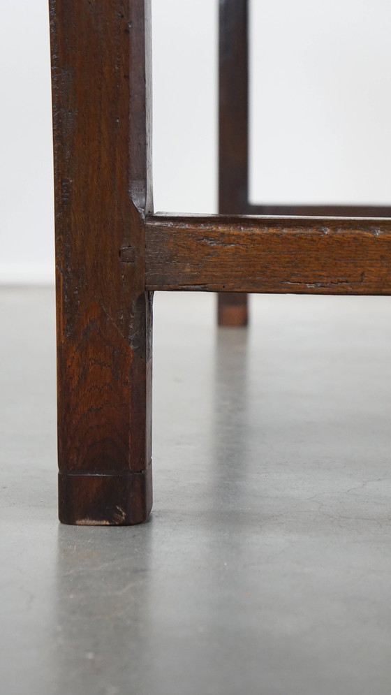 Image 1 of Antique early 19th century French dining table made of oak with 1 drawer