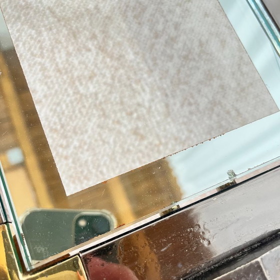 Vintage Italiaanse salontafel van glas, chroom en messing, Hollywood Regency-stijl, jaren 70. – Metal (photo 15 of 19)