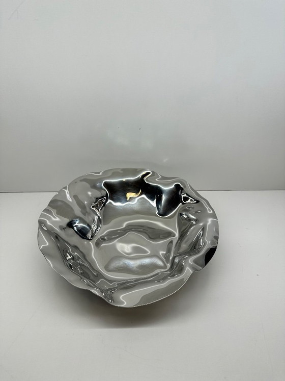 Image 1 of Sarrià Lluís Clotet wastebasket for Alessi 2000, Mirror Polished Chrome Stainless Steel, Signed
