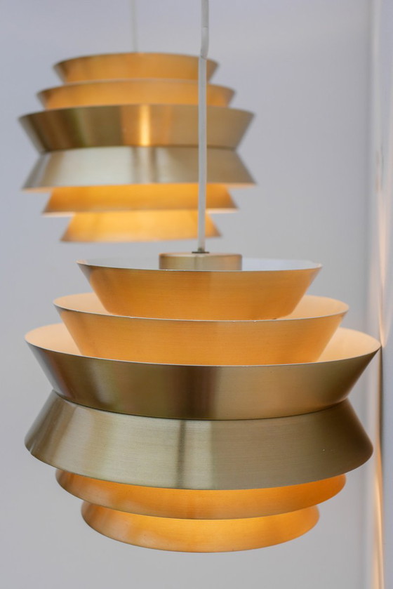 Lampade a sospensione Trava in metallo color ottone di Carl Thore, Svezia, prodotte da Granhaga – Applique (photo 13 of 13)
