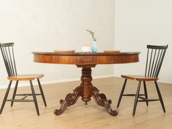 Antieke uitschuifbare tafel met kolomvoet – Eettafels, Hout (photo 6 of 19)