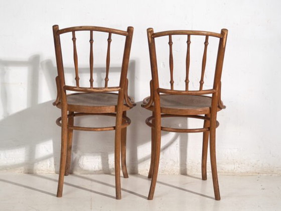 Pair of Thonet style bentwood chairs with turned spindles – Central Europe, circa 1920 – Dining chairs (photo 35 of 40)