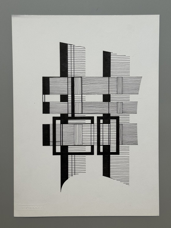 Image 1 of Eugene Eechaut (1928-2019) - ink composition (1984)
