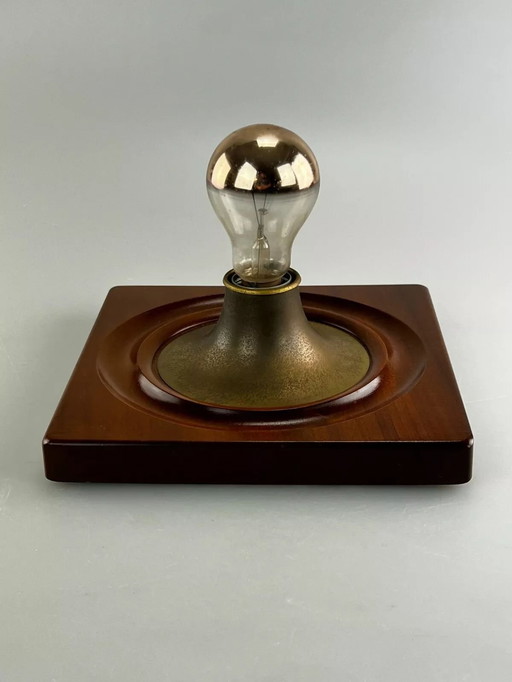 60s 70s lamp lamp wall lamp wood metal space age design 60s 70s