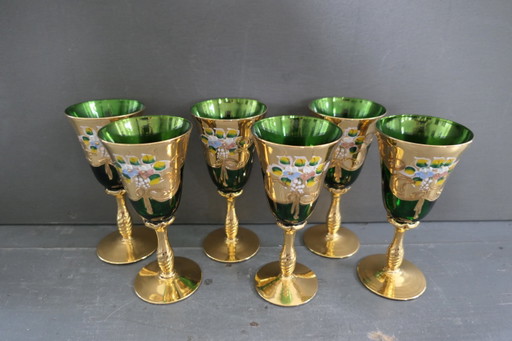 Juego de copas de vino venecianas vintage