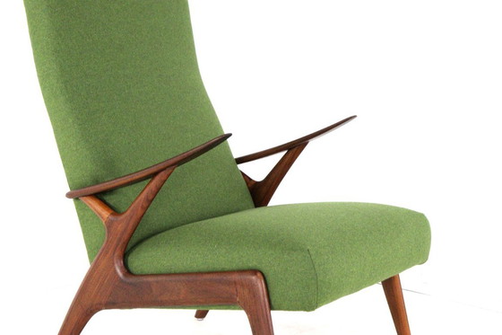 Image 1 of Vintage fauteuil stoel groen gestoffeerd 