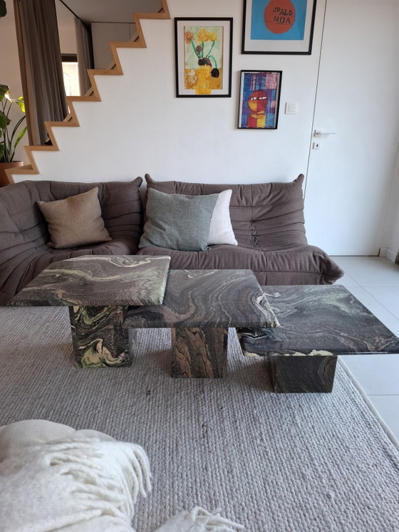 Set of Vintage Cipollino Marble Side Tables – Stone (photo 5 of 7)