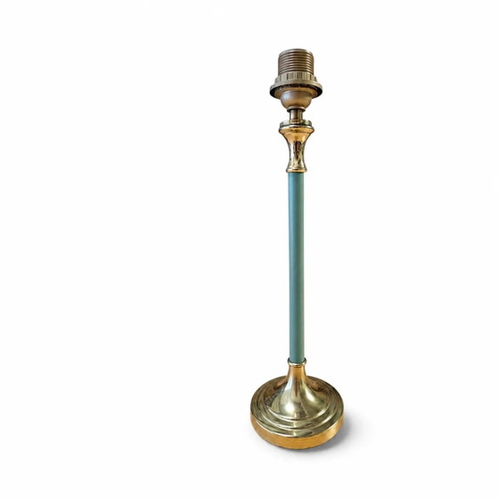2 x Lampes en laiton et acier bleu de Kullmann / Années 1970 / – Brass (photo 4 of 6)
