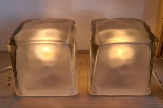 Image 1 of 2x IKEA Ice Cube Iviken table lamps