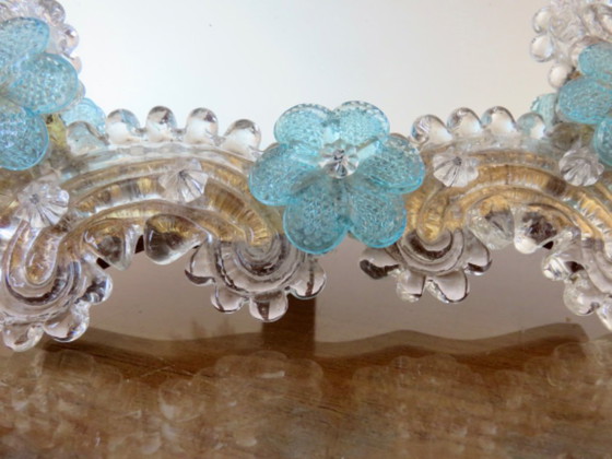 Specchio Veneziano in Vetro di Murano, Da Appoggiare o Appendere, 1950 – Murano Glass (photo 2 of 15)