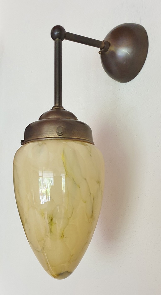 Art Deco Marbled Wall Lamp