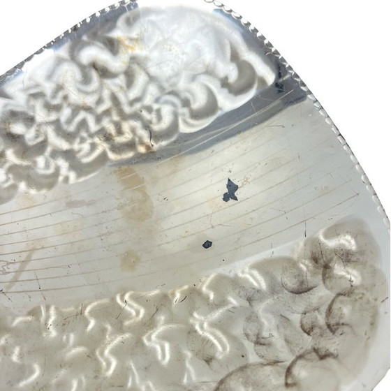 Image 1 of Vintage plated plate on leaf-shaped legs, silver-plated, Germany, 1970s.