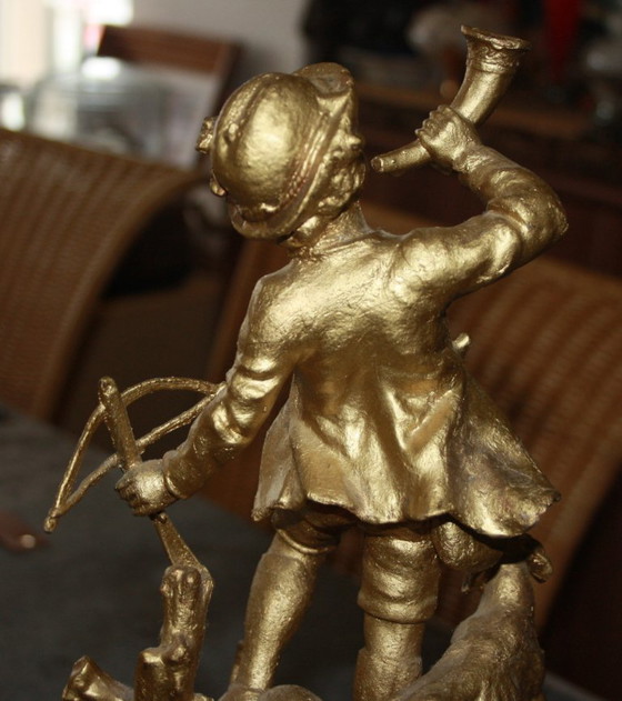 Image 1 of Antique French spelter/zinc cast figure with gilding – 19th century – 42 cm high