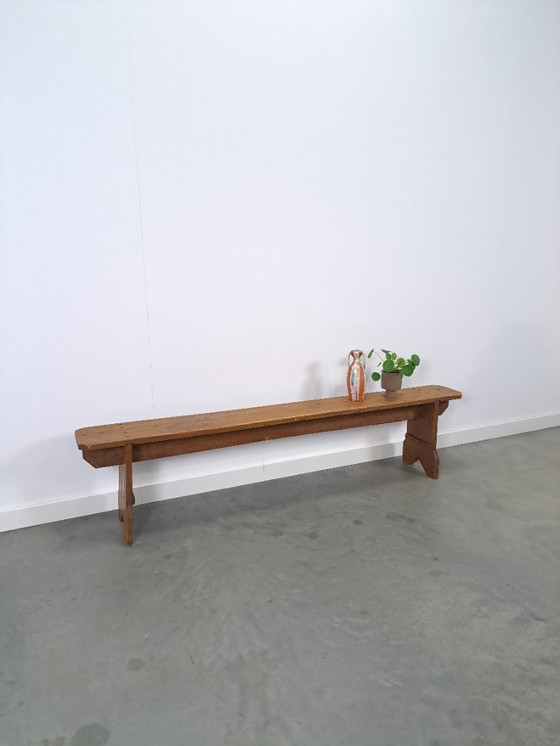 Image 1 of Old brocante wooden bench from France