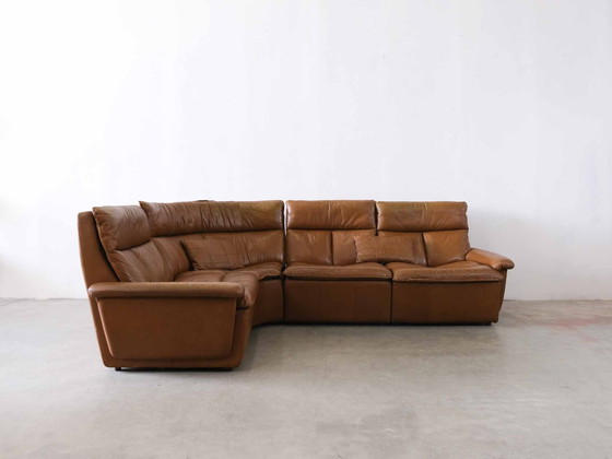 Image 1 of Vintage leren bank MidCentury Modulair